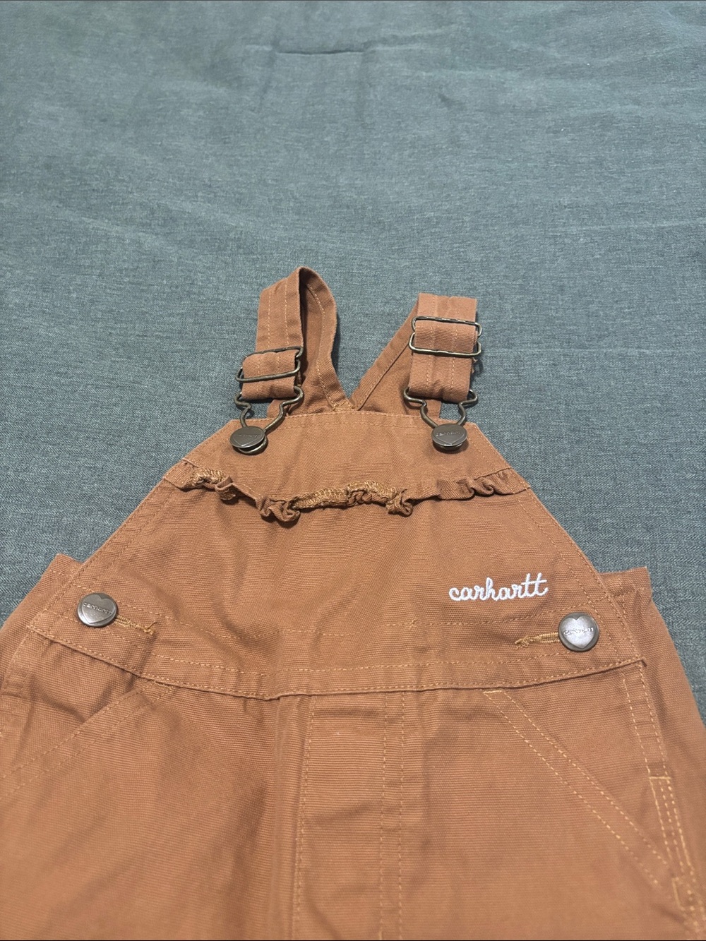 Carhartt Rust-Brown Kids Cotton Overalls - Picture 2 of 6